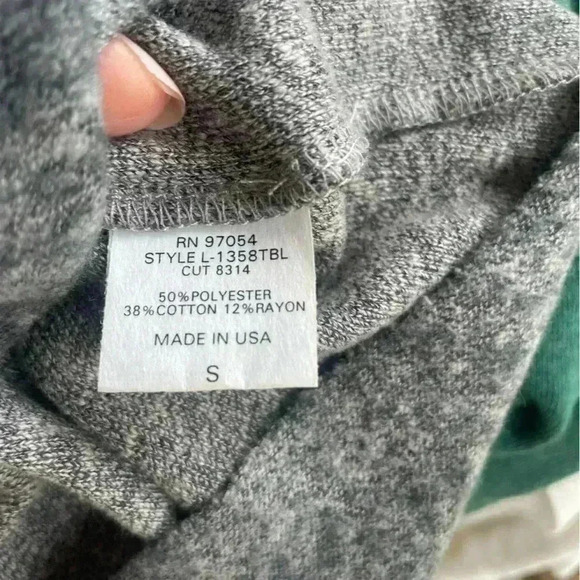 LANSTON women’s long sleeve cut out back open shoulder gray top size small used - Picture 9 of 9